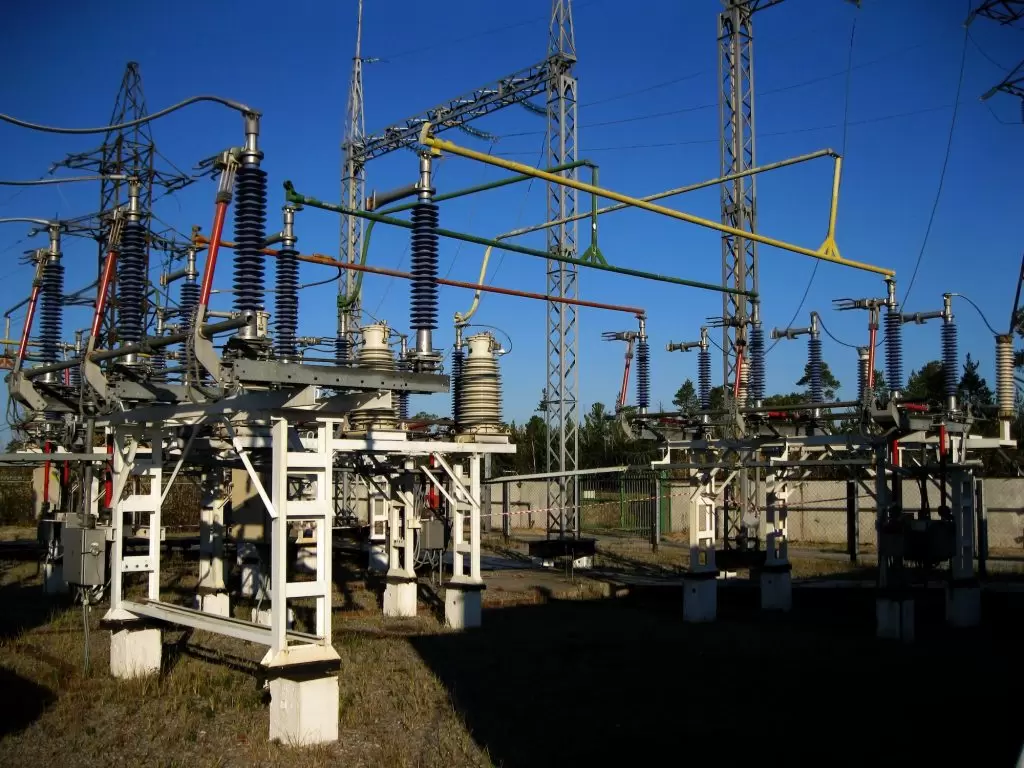 Electrical substation in summer